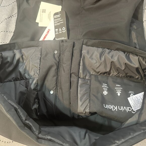 CALVIN KLEIN PACKABLE PRIMA LOFT BLACK VEST HOODIE JACKET SIZE S MEN $189.00 - Picture 6 of 11